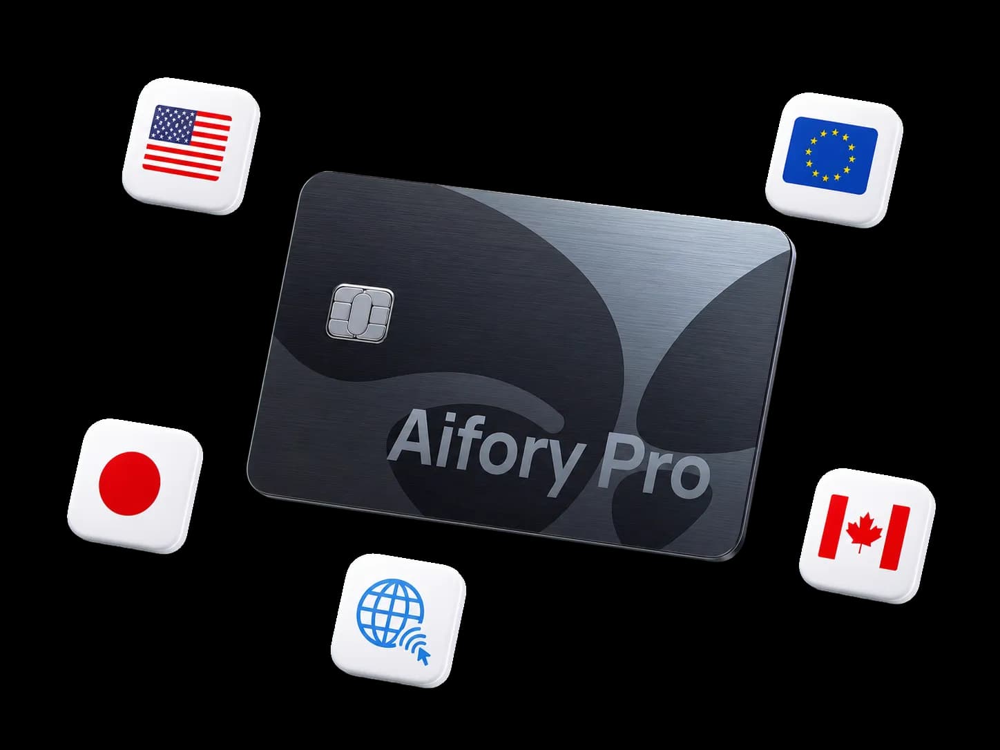 Зарубежная карта Aifory Pro с флагами США, Евросоюза, Японии и Канады