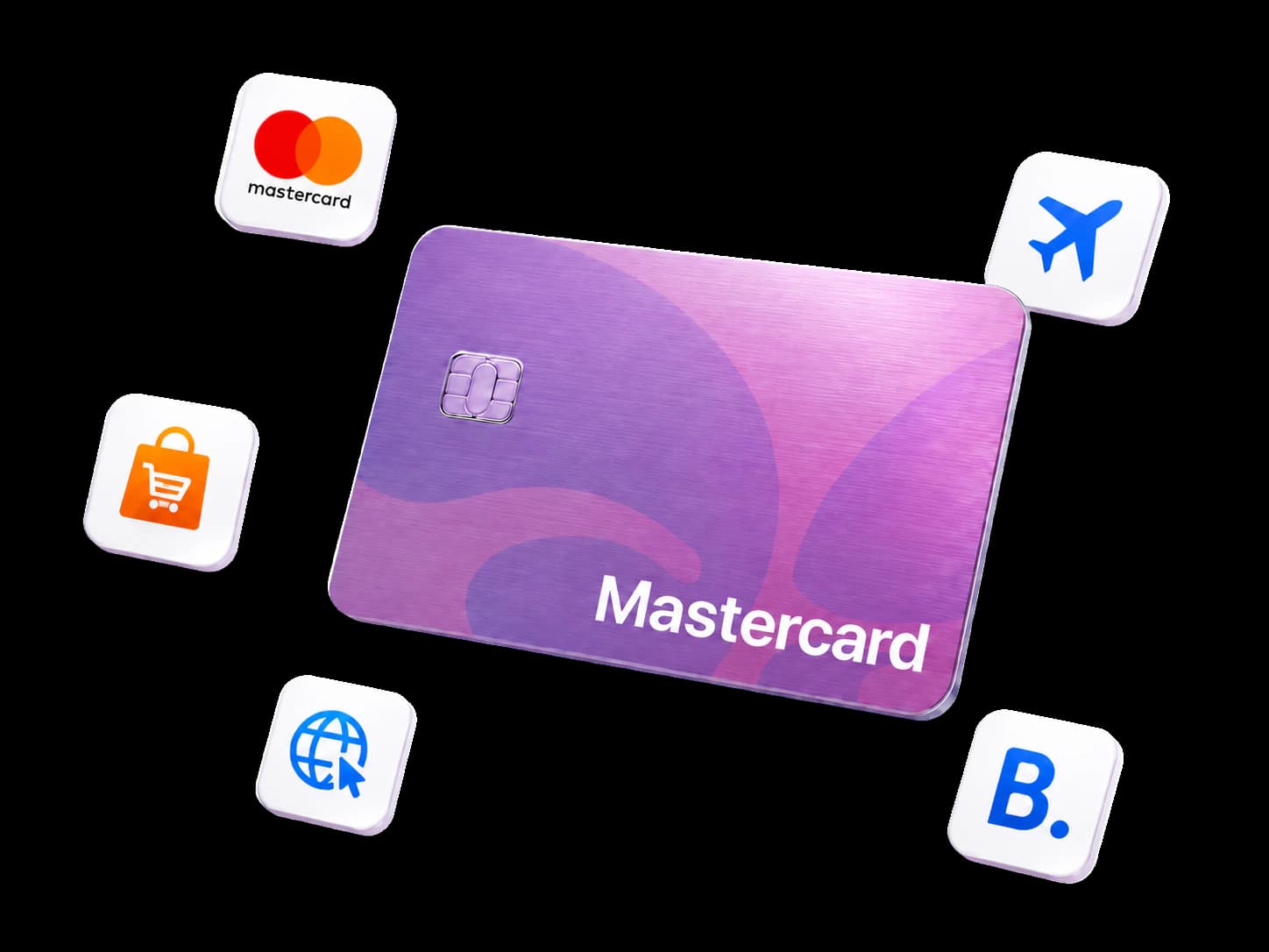 Карта Mastercard Aifory Pro с иконками Mastercard, Booking, путешествий, зарубежных сайтов и онлайн-покупок
