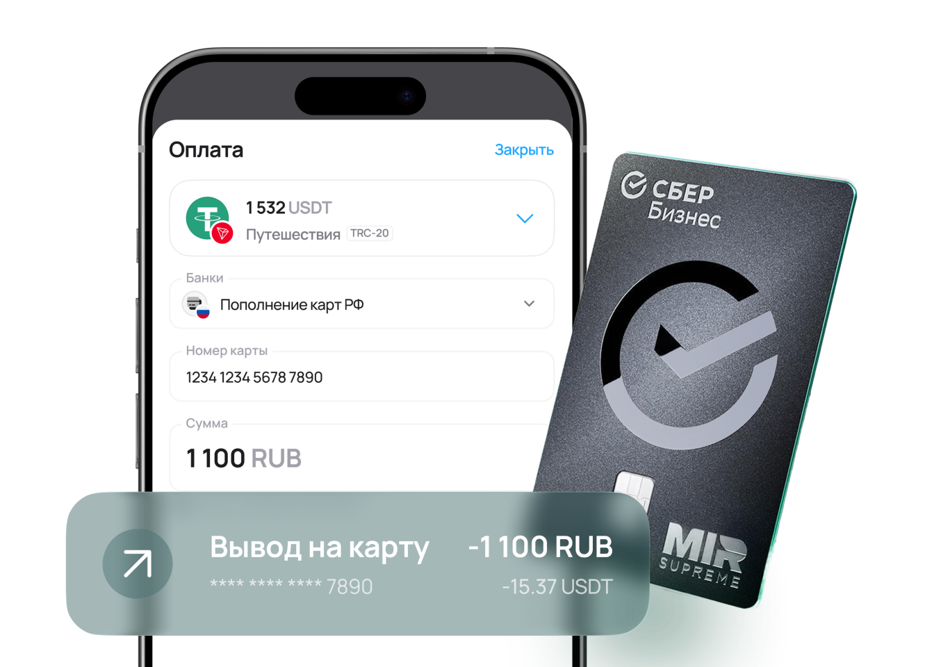 Вывод крипты на карту