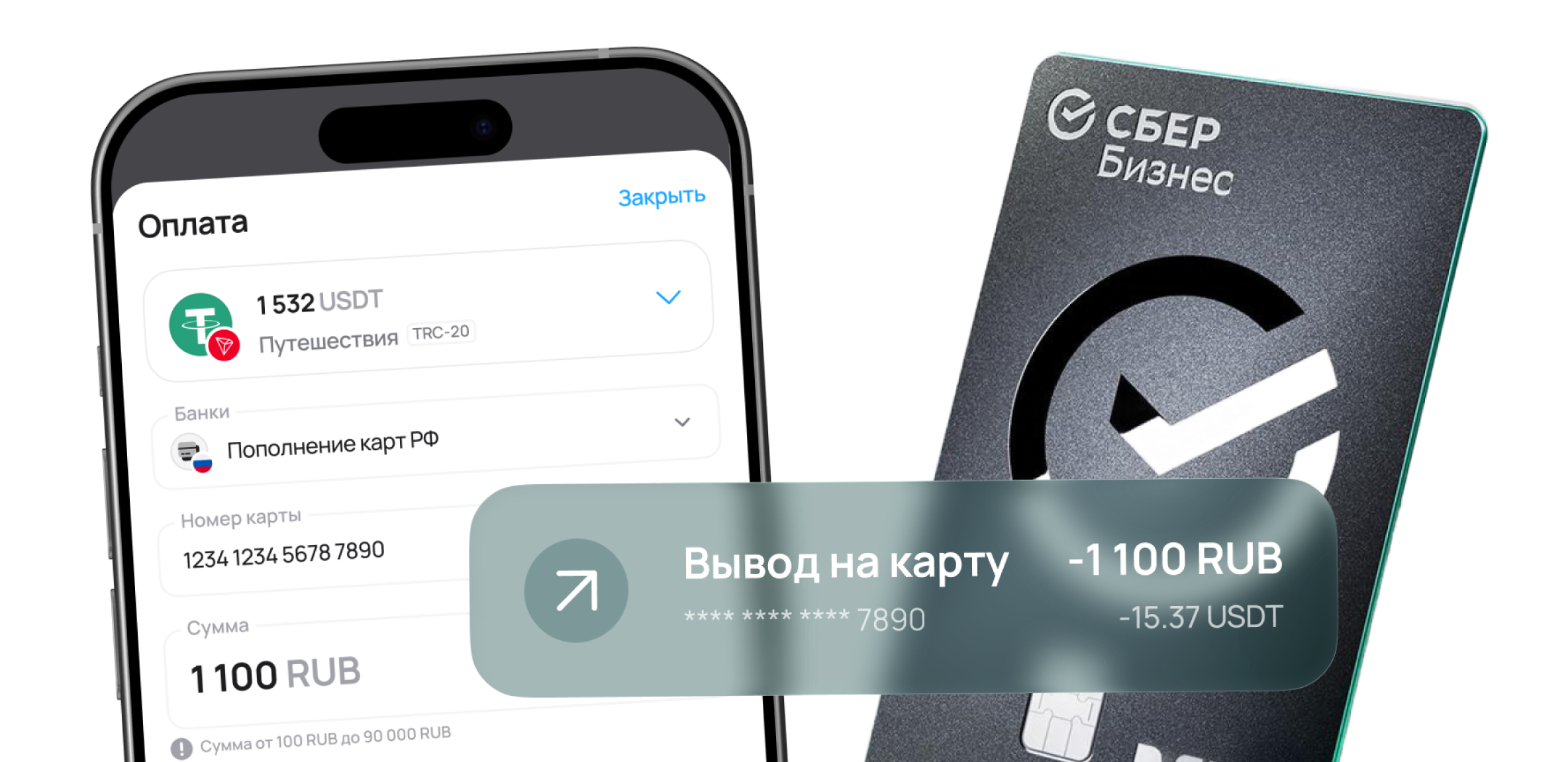 Вывод крипты на карту